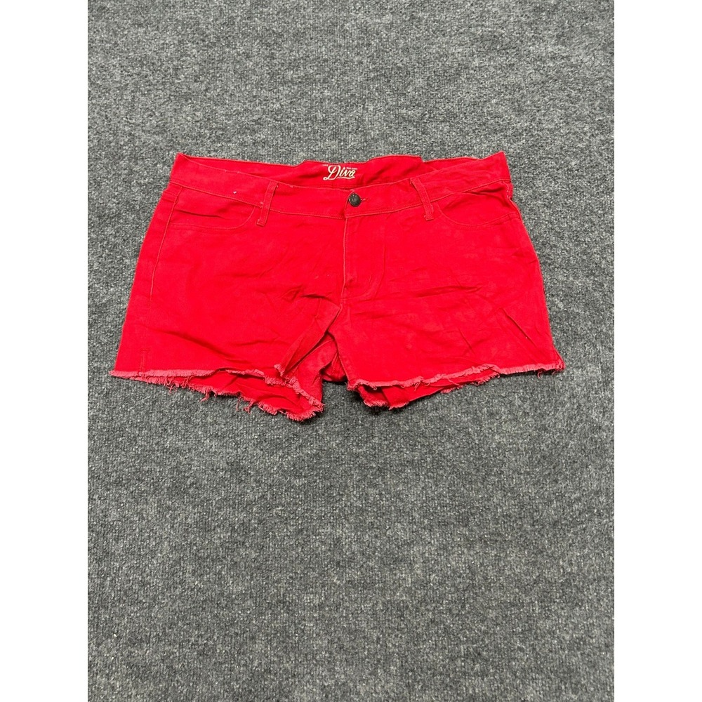 Old Navy Shorts Womens Size 10 Red The Diva Denim Raw Hem Frayed Casual Summer